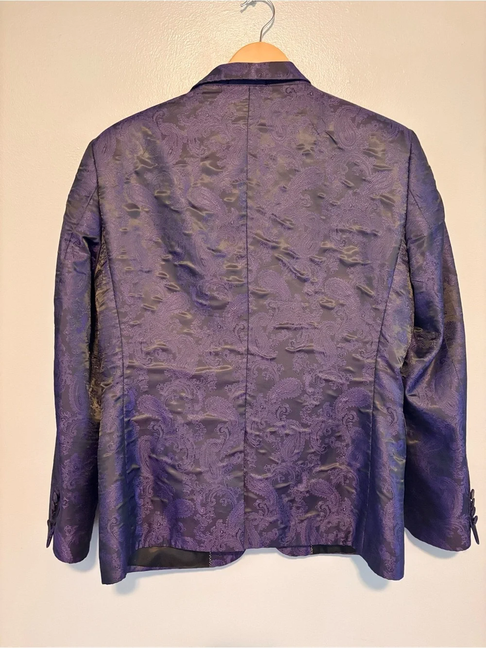 Purple Paisley Blazer - Stylish Evening Jacket
